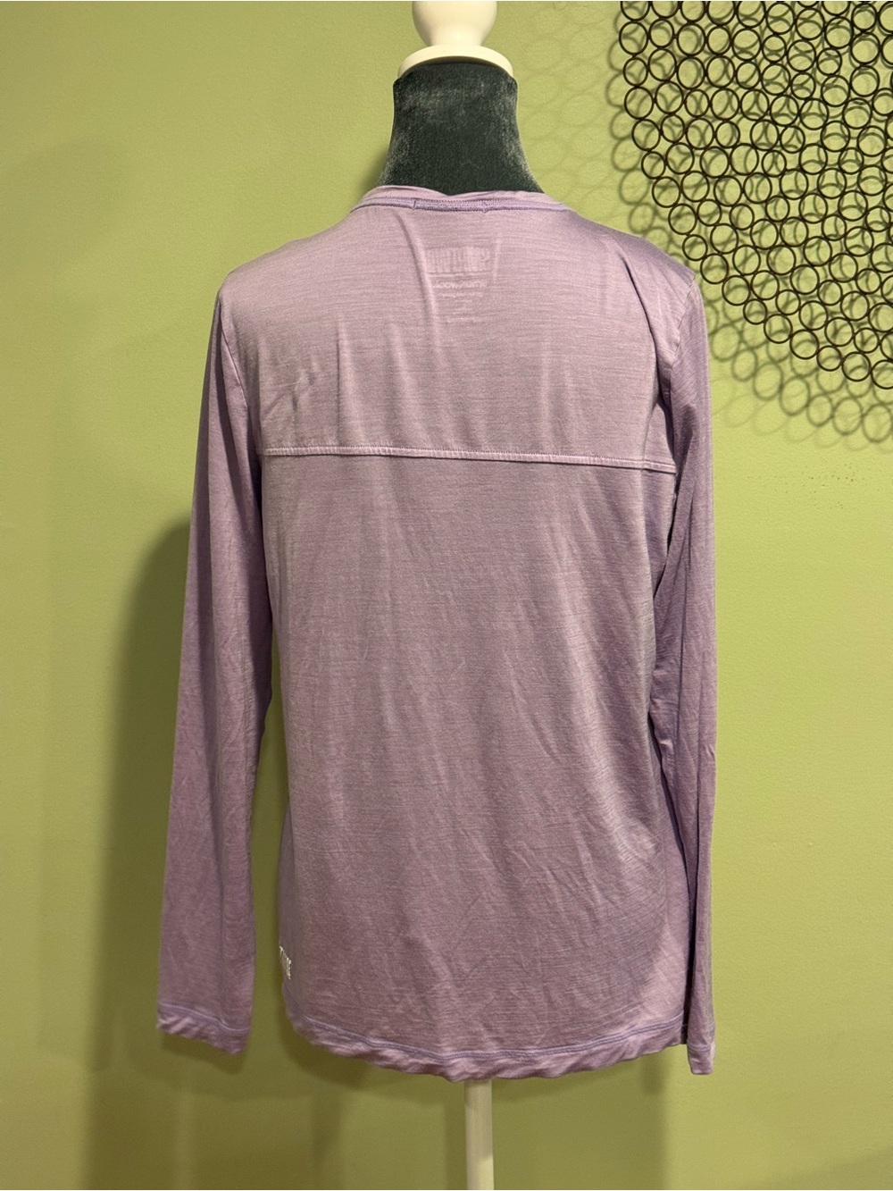 Smartwool Active Long Sleeve Crew Top Womens L Lavender Purple Merino Blend - Picture 4 of 7